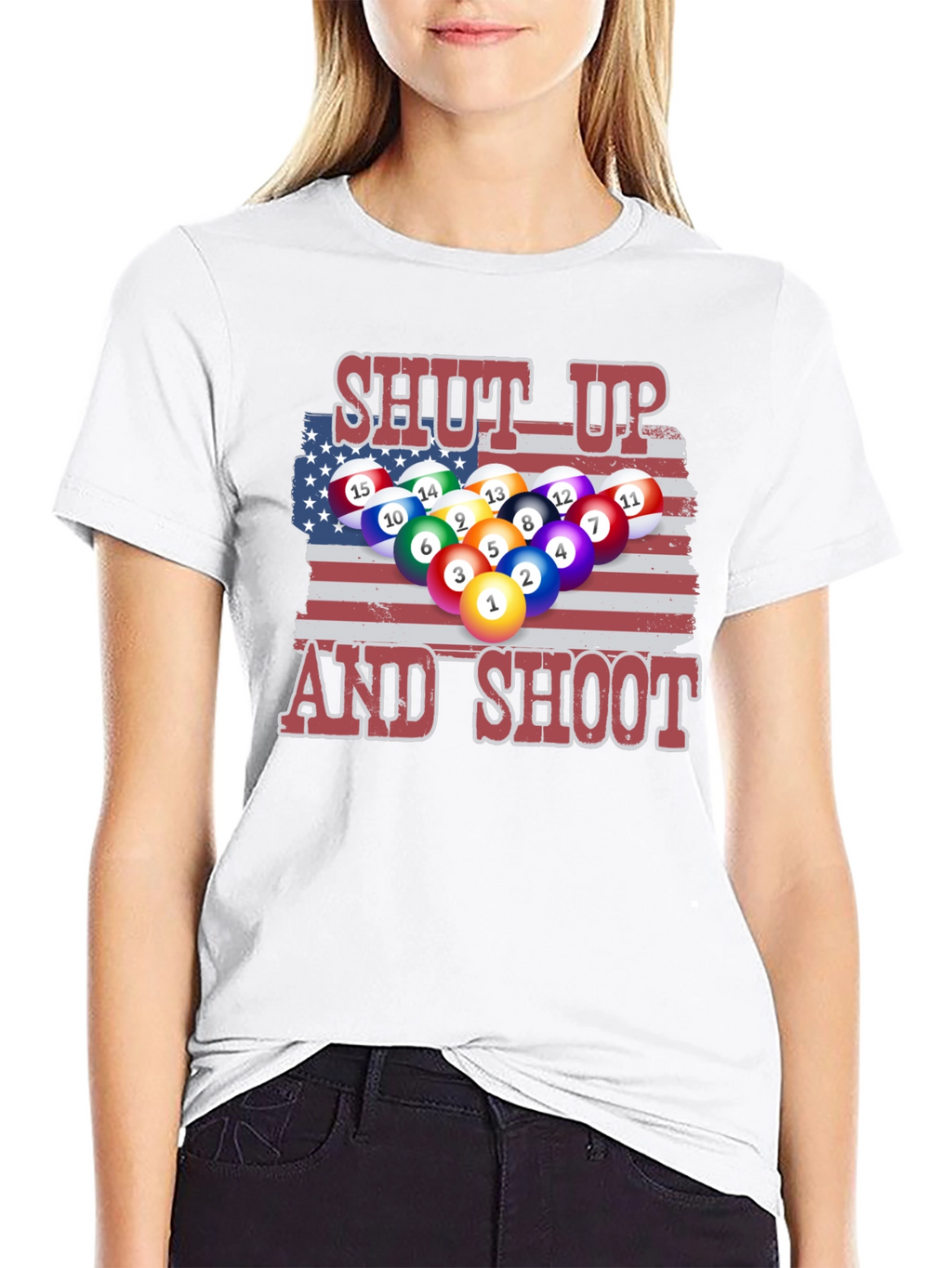 Patriotic Pool T-Shirt: Shut Up and Shoot!