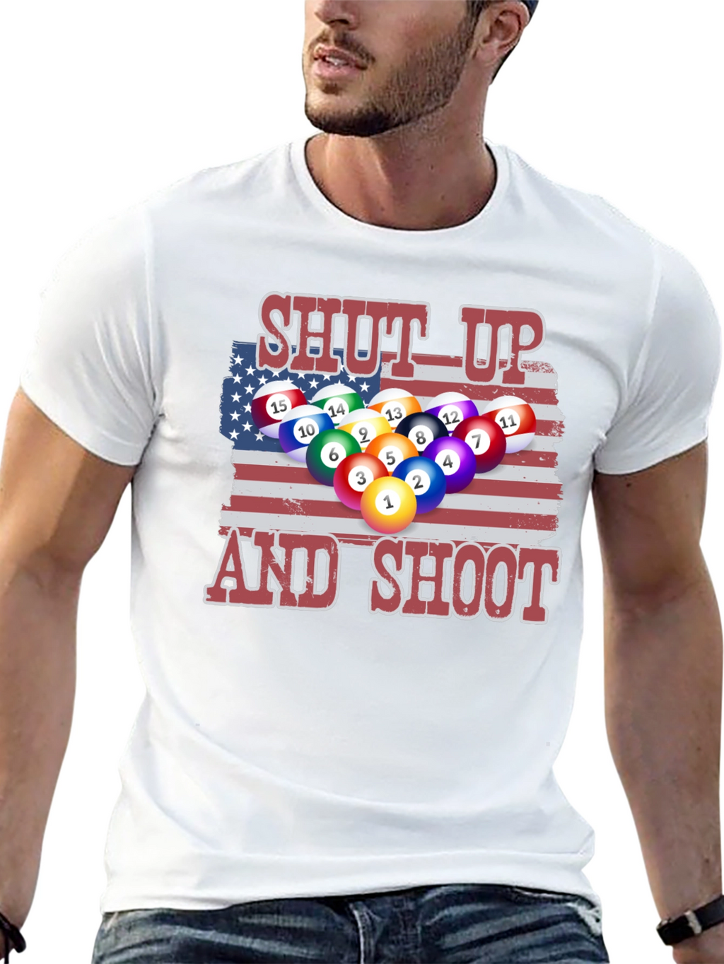 Patriotic Pool T-Shirt: Shut Up and Shoot!