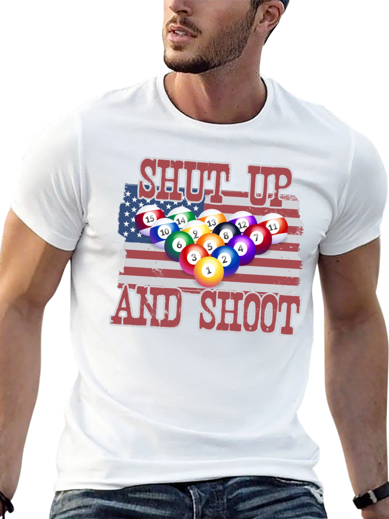 Patriotic Pool T-Shirt: Shut Up and Shoot!