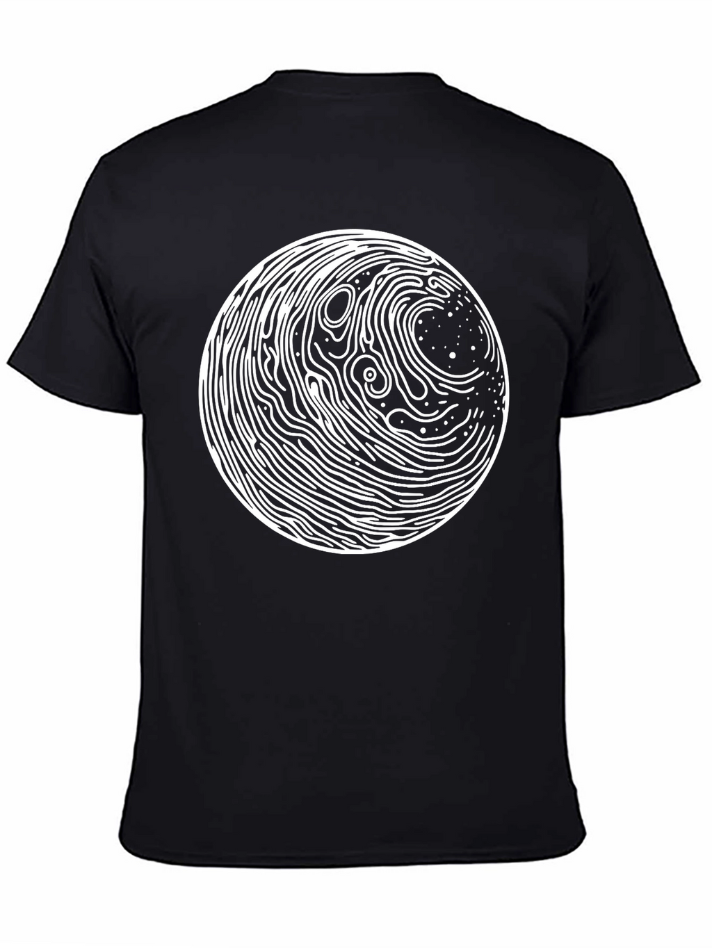 Abstract Circle Graphic Print Black T-Shirt