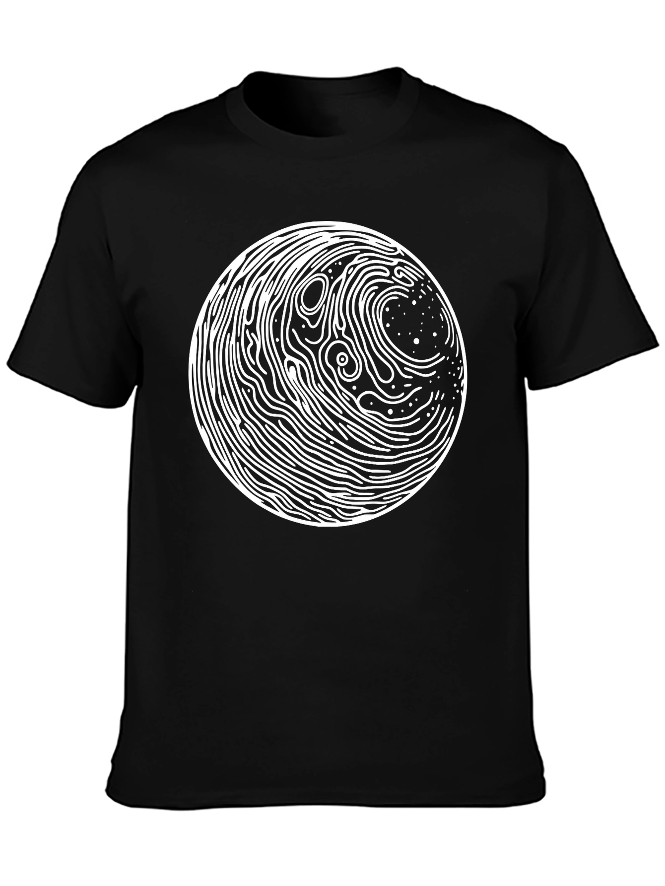 Abstract Circle Graphic Print Black T-Shirt