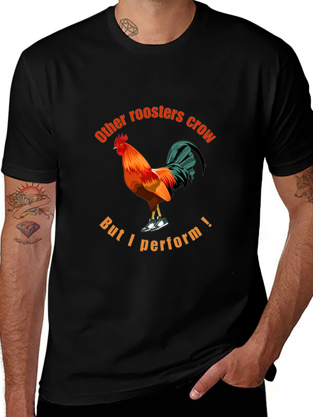 Rooster Performance T-Shirt - Funny Graphic Tee