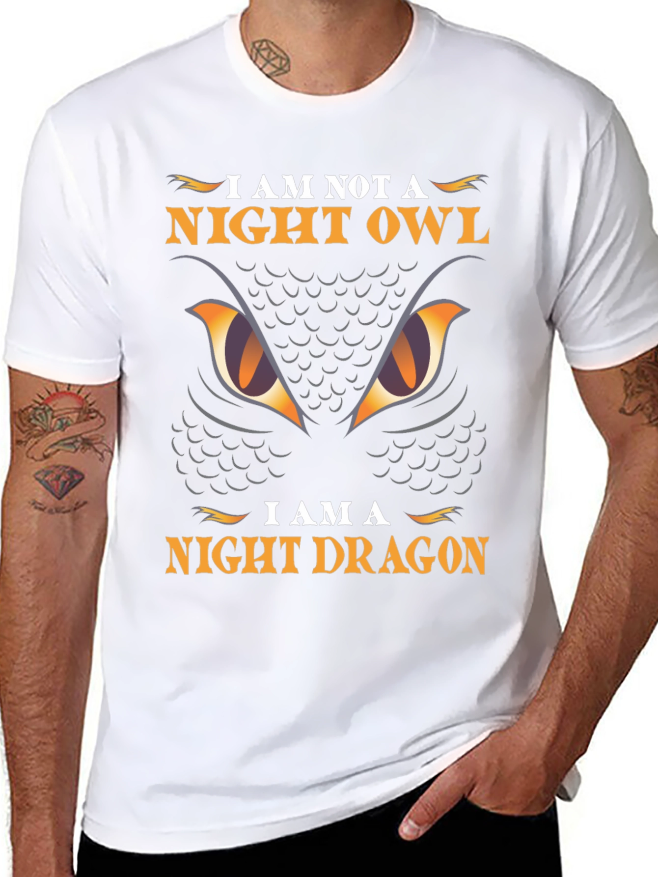 Night Dragon Graphic Tee - Owl Parody T-Shirt