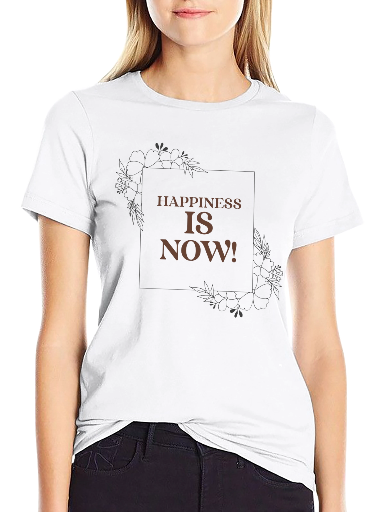 Happiness is Now Graphic Tee - Casual Comfort