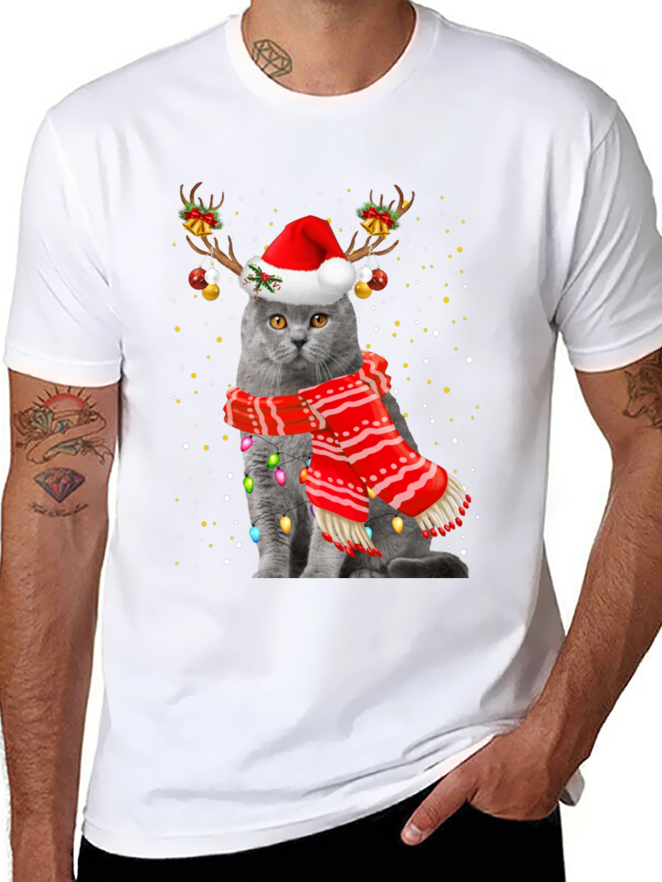 Festive Cat Holiday T-Shirt