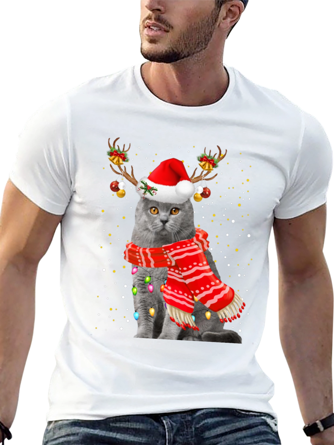 Festive Cat Holiday T-Shirt