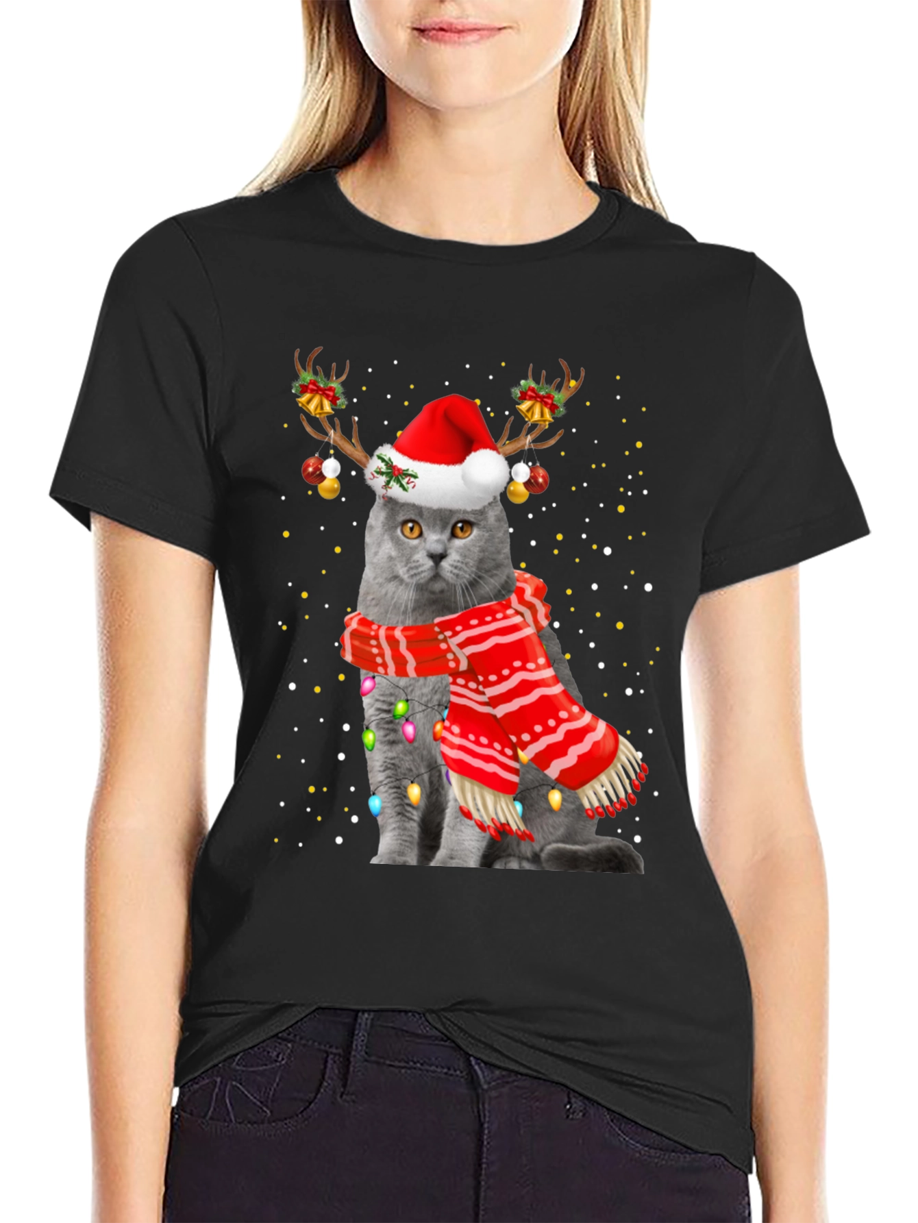 Festive Cat Holiday T-Shirt