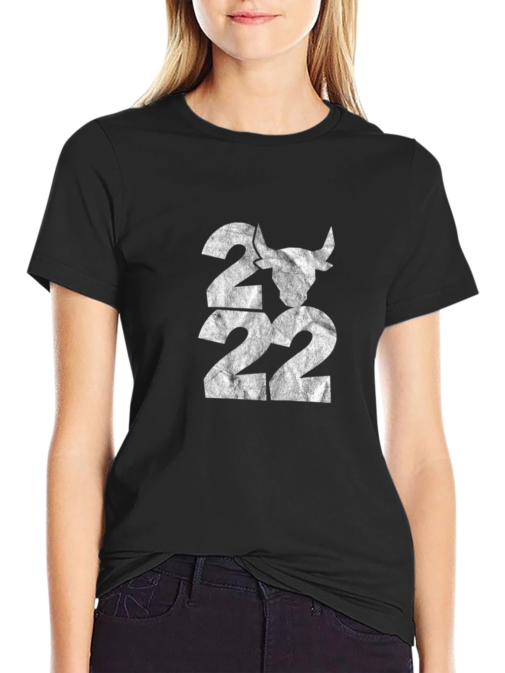 Black Graphic Tee - 2022 Bull Design