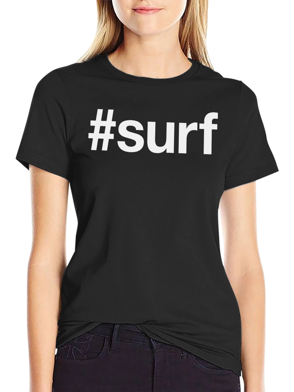 #Surf Graphic Black T-Shirt