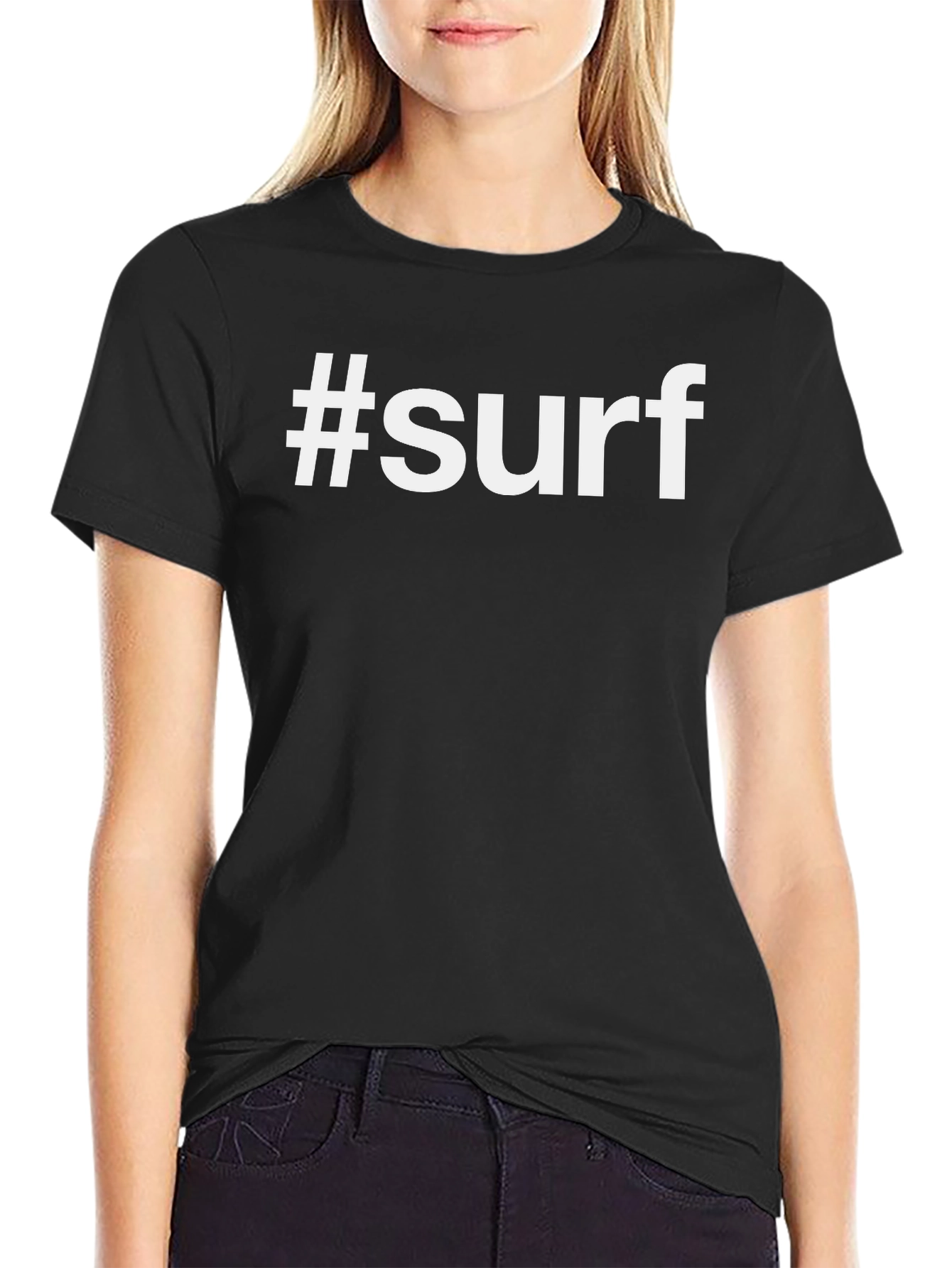 #Surf Graphic Black T-Shirt
