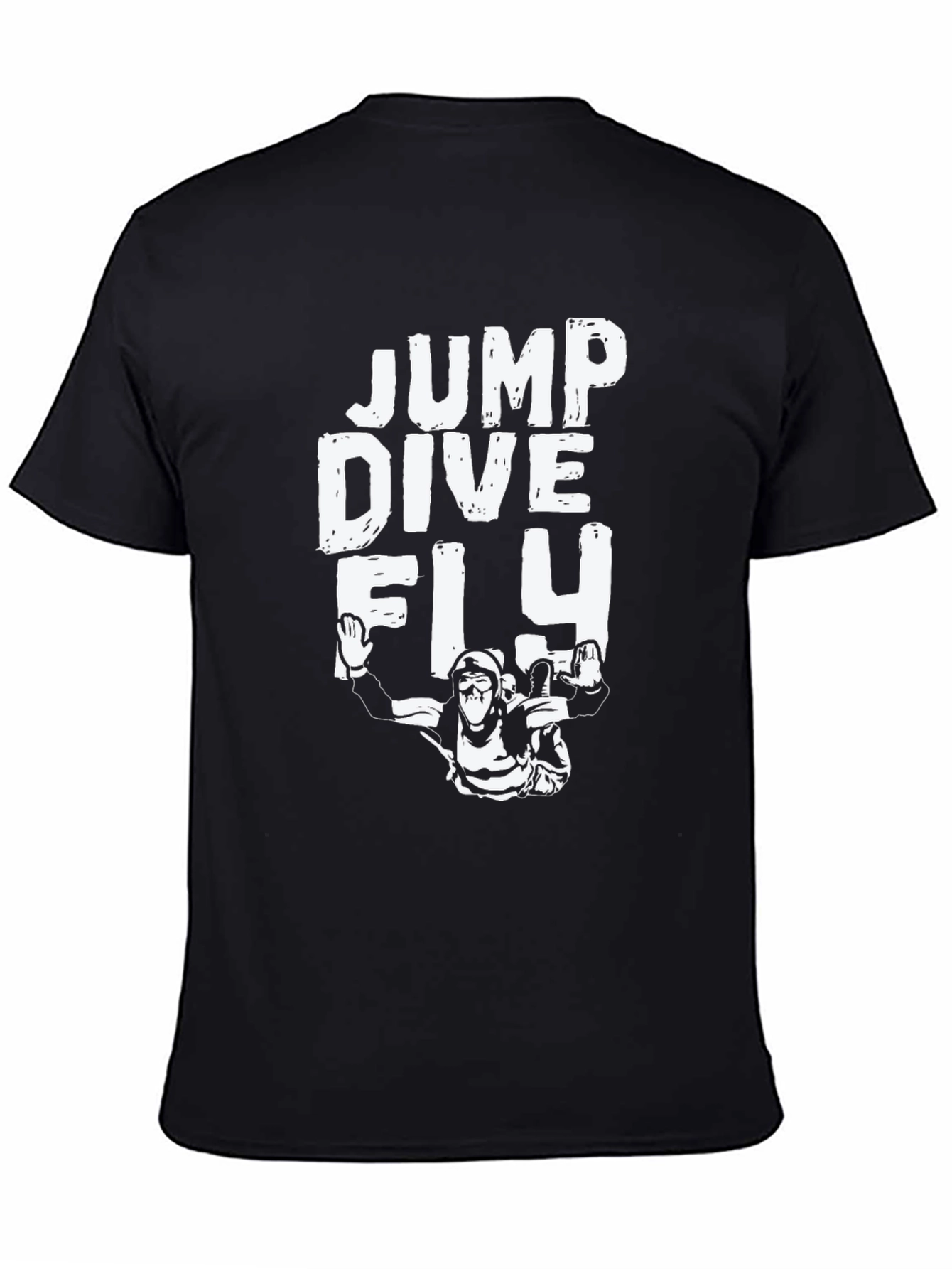 Jump Dive Fly Black Graphic T-Shirt