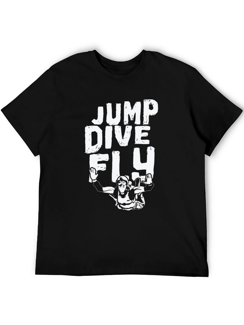 Jump Dive Fly Black Graphic T-Shirt