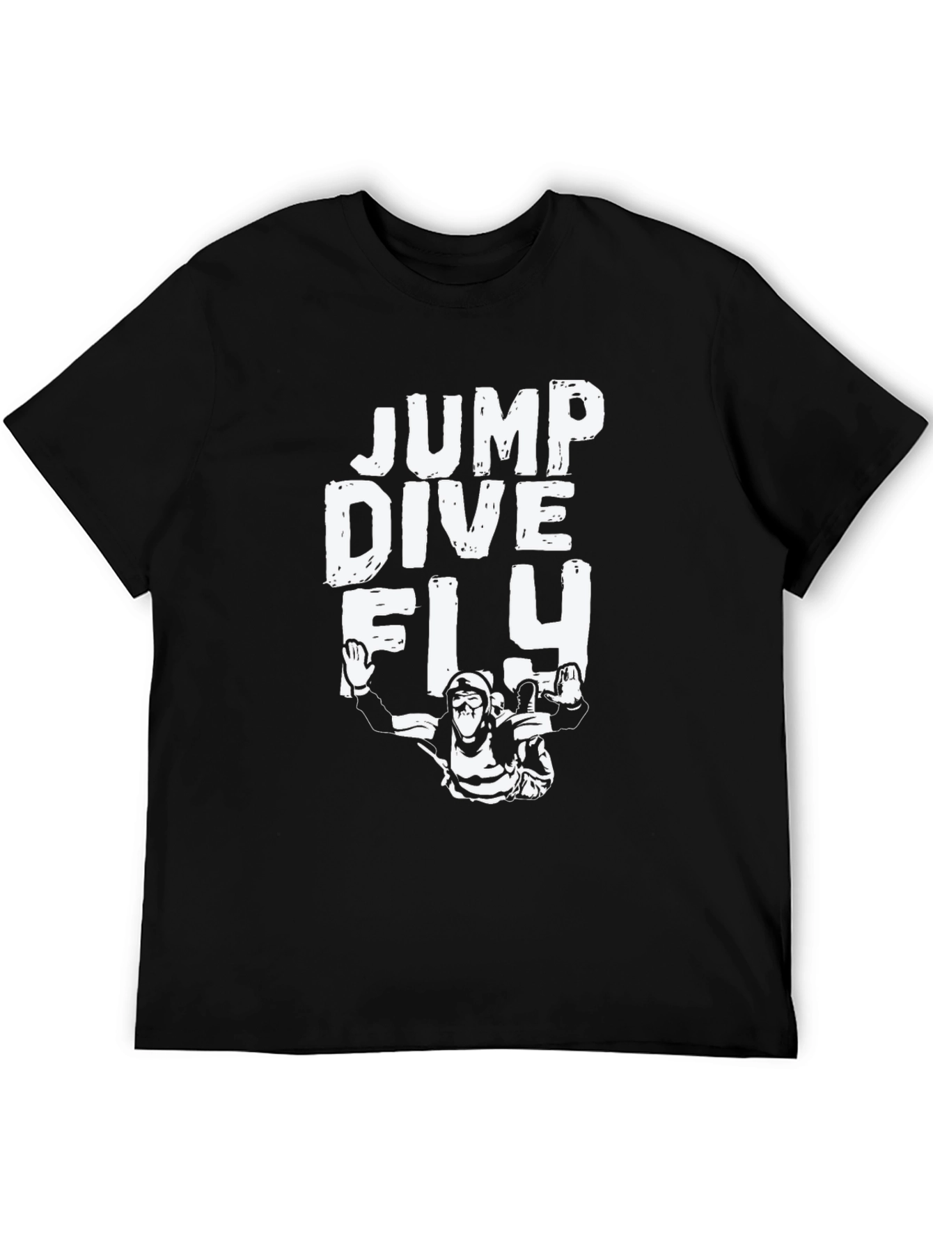 Jump Dive Fly Black Graphic T-Shirt