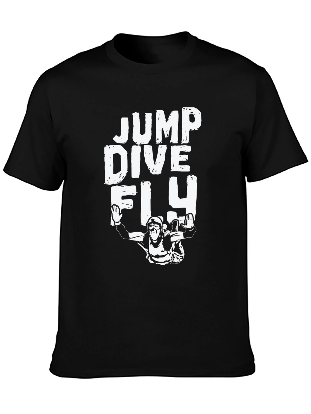 Jump Dive Fly Black Graphic T-Shirt