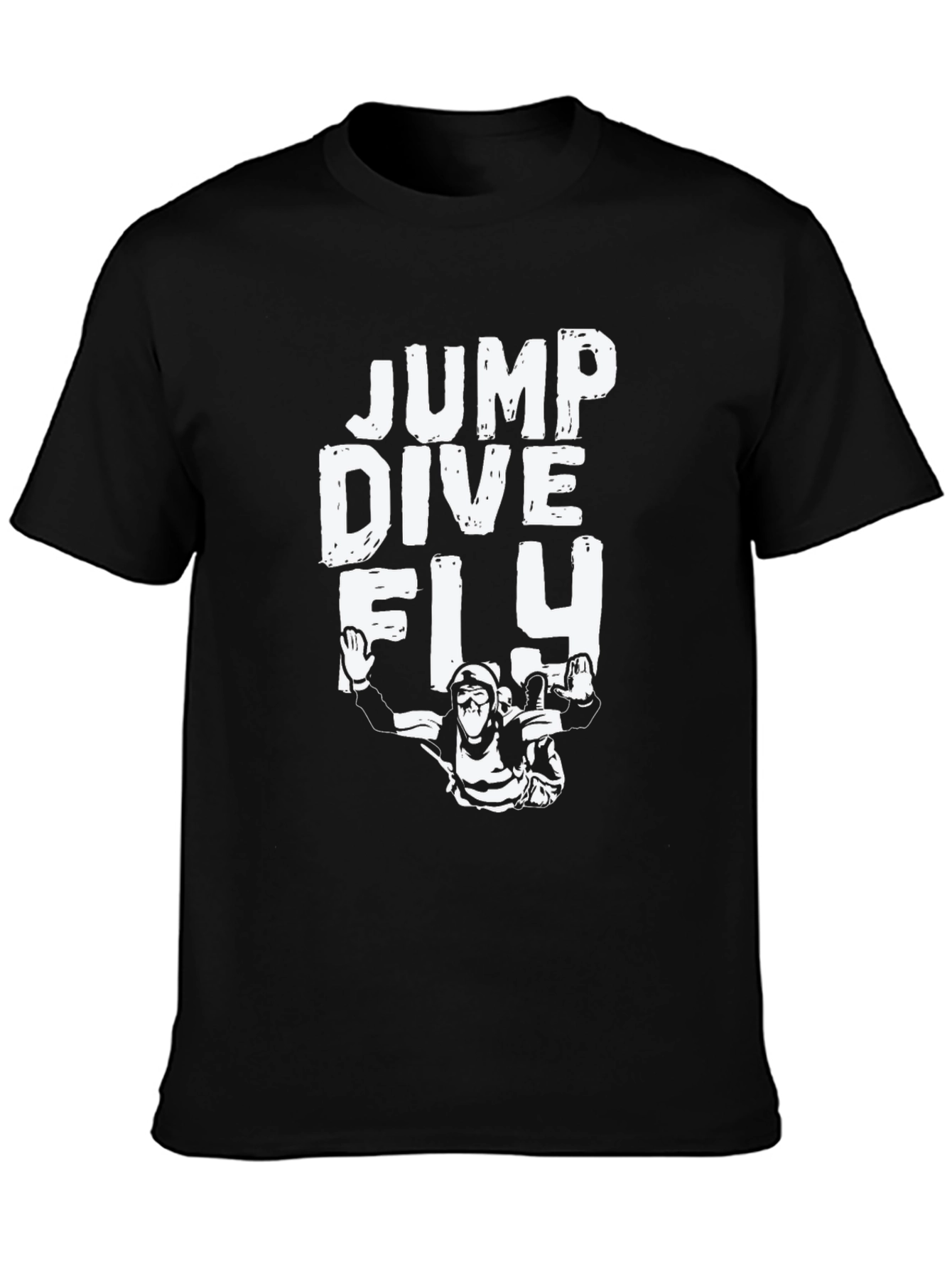 Jump Dive Fly Black Graphic T-Shirt