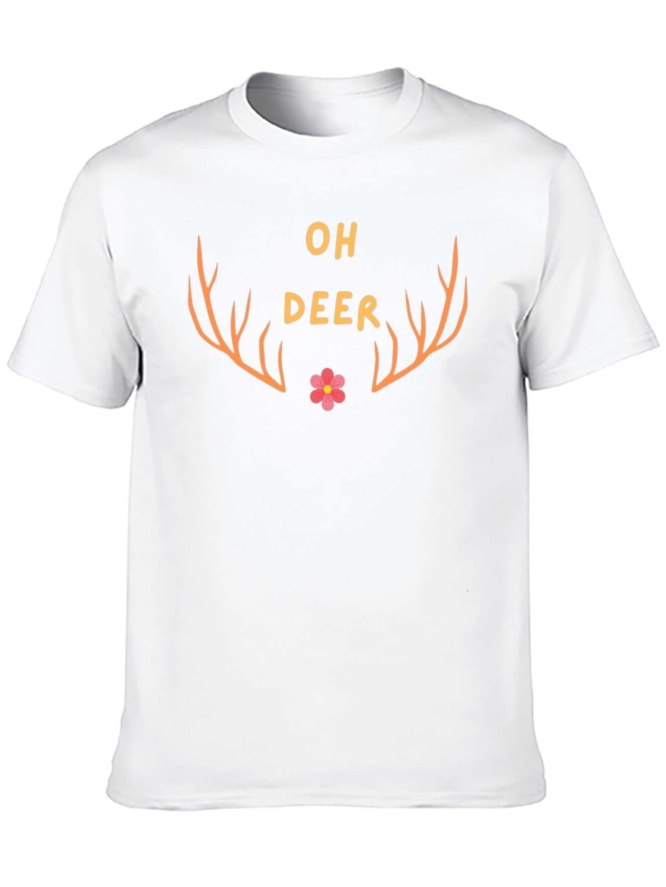Oh Deer Graphic Tee - Black Cotton Blend T-Shirt