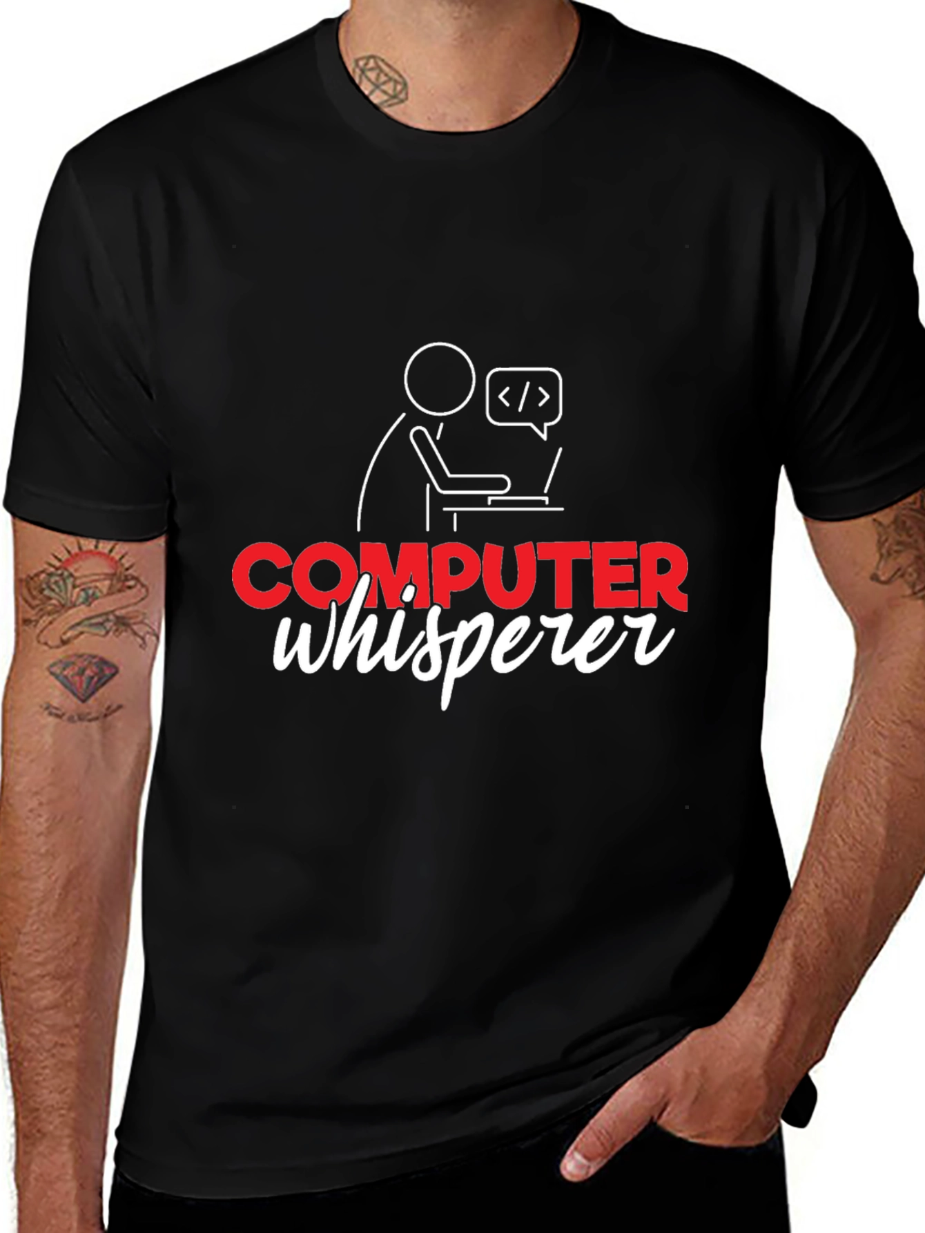 Computer Whisperer Graphic Tee - Black