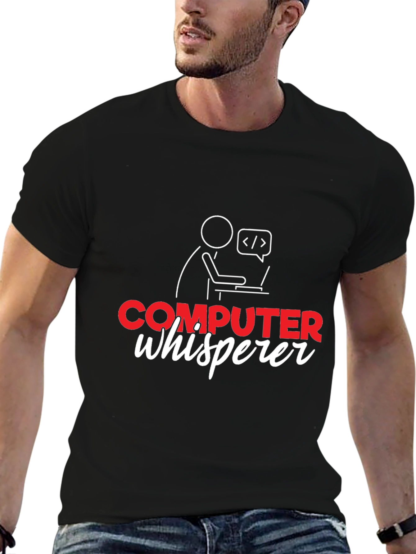 Computer Whisperer Graphic Tee - Black