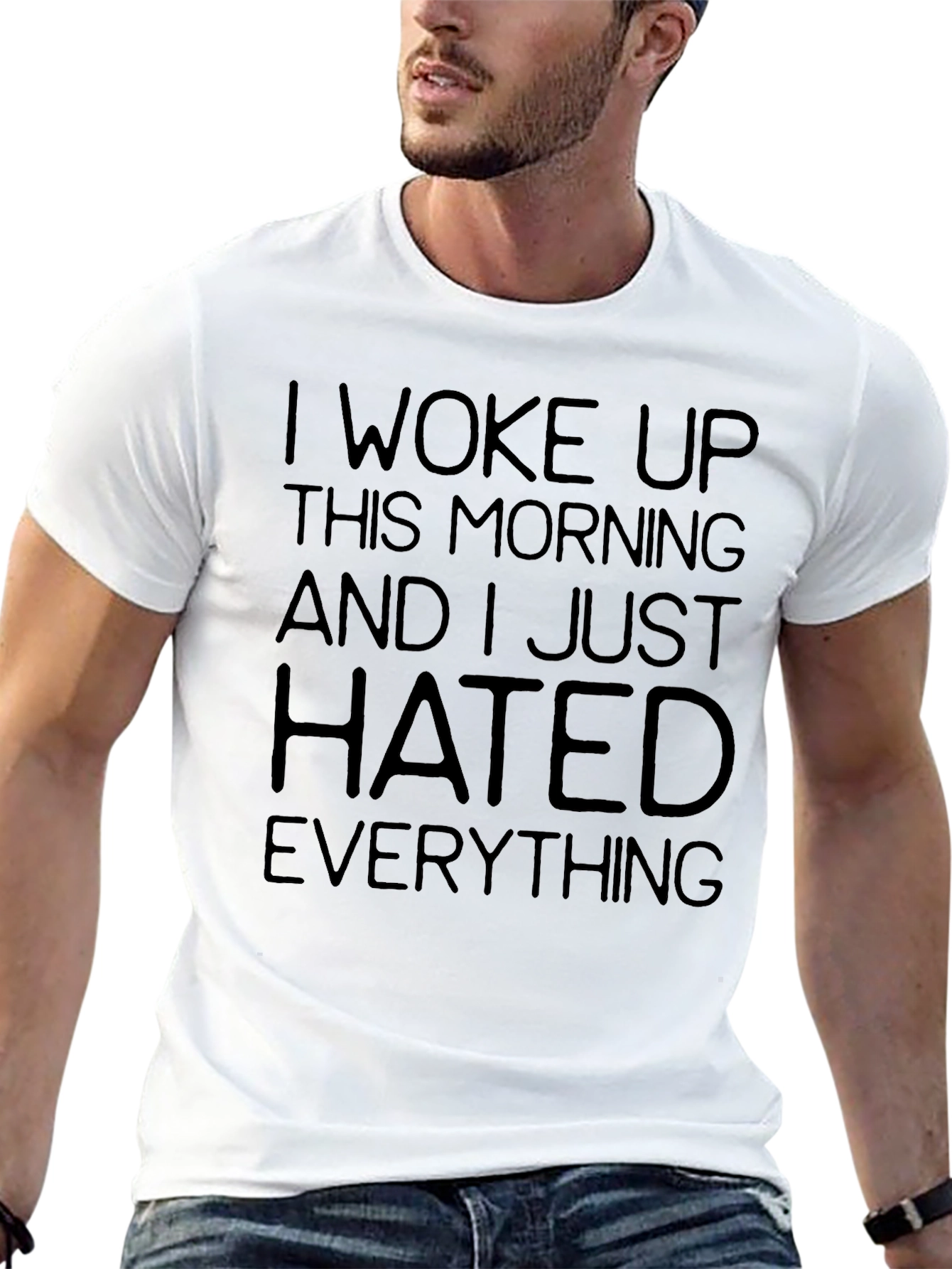 I Woke Up Hated Everything Funny Sarcastic Graphic T-Shirt