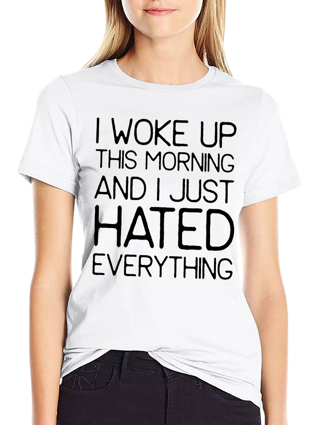 I Woke Up Hated Everything Funny Sarcastic Graphic T-Shirt
