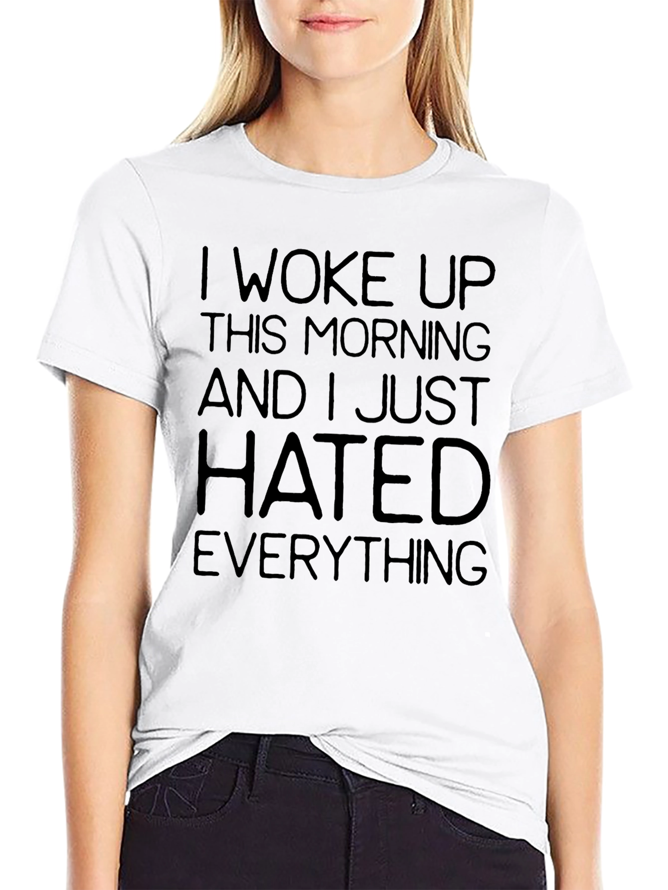 I Woke Up Hated Everything Funny Sarcastic Graphic T-Shirt