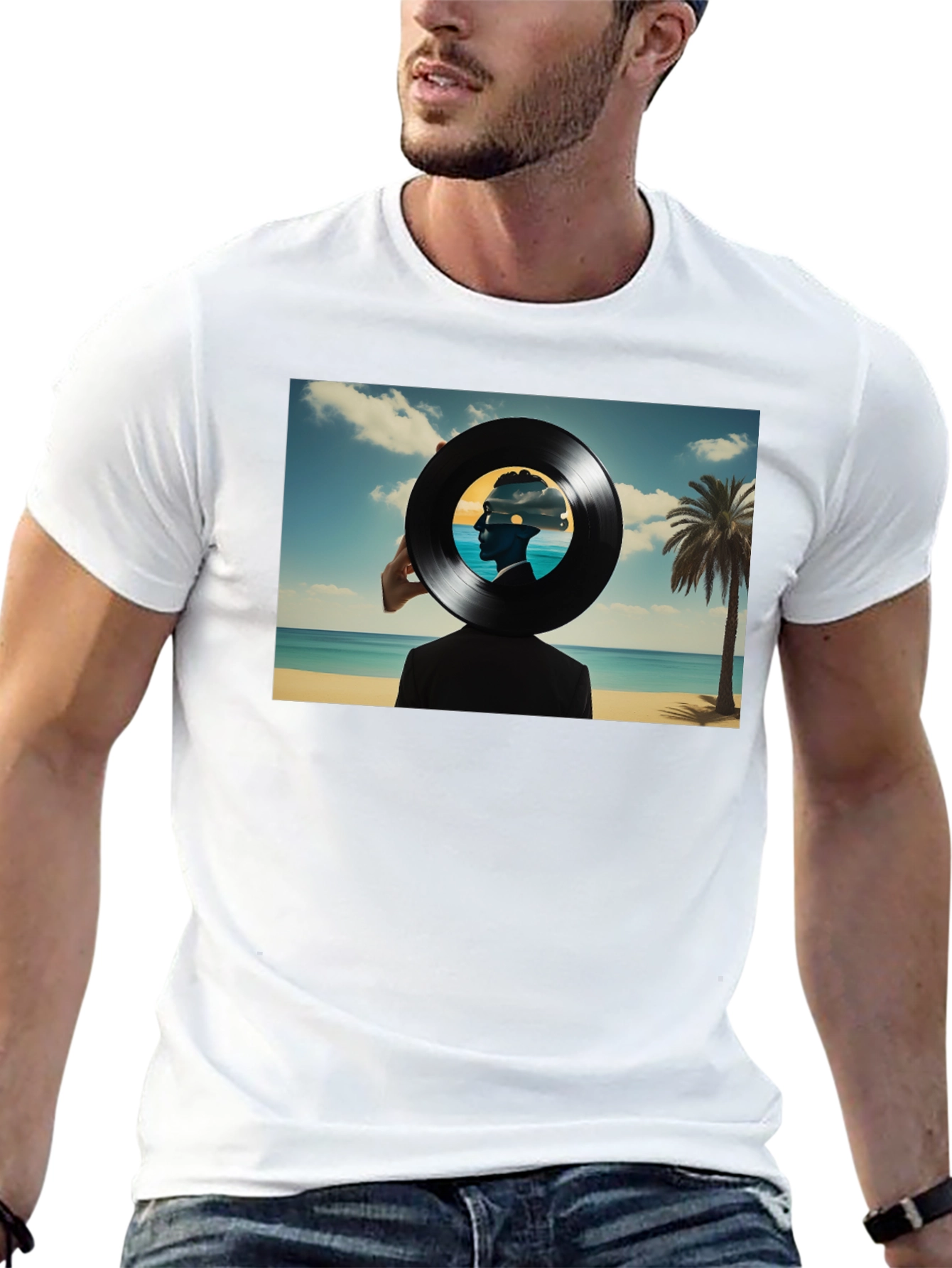 Abstract Vinyl Record Beach T-Shirt