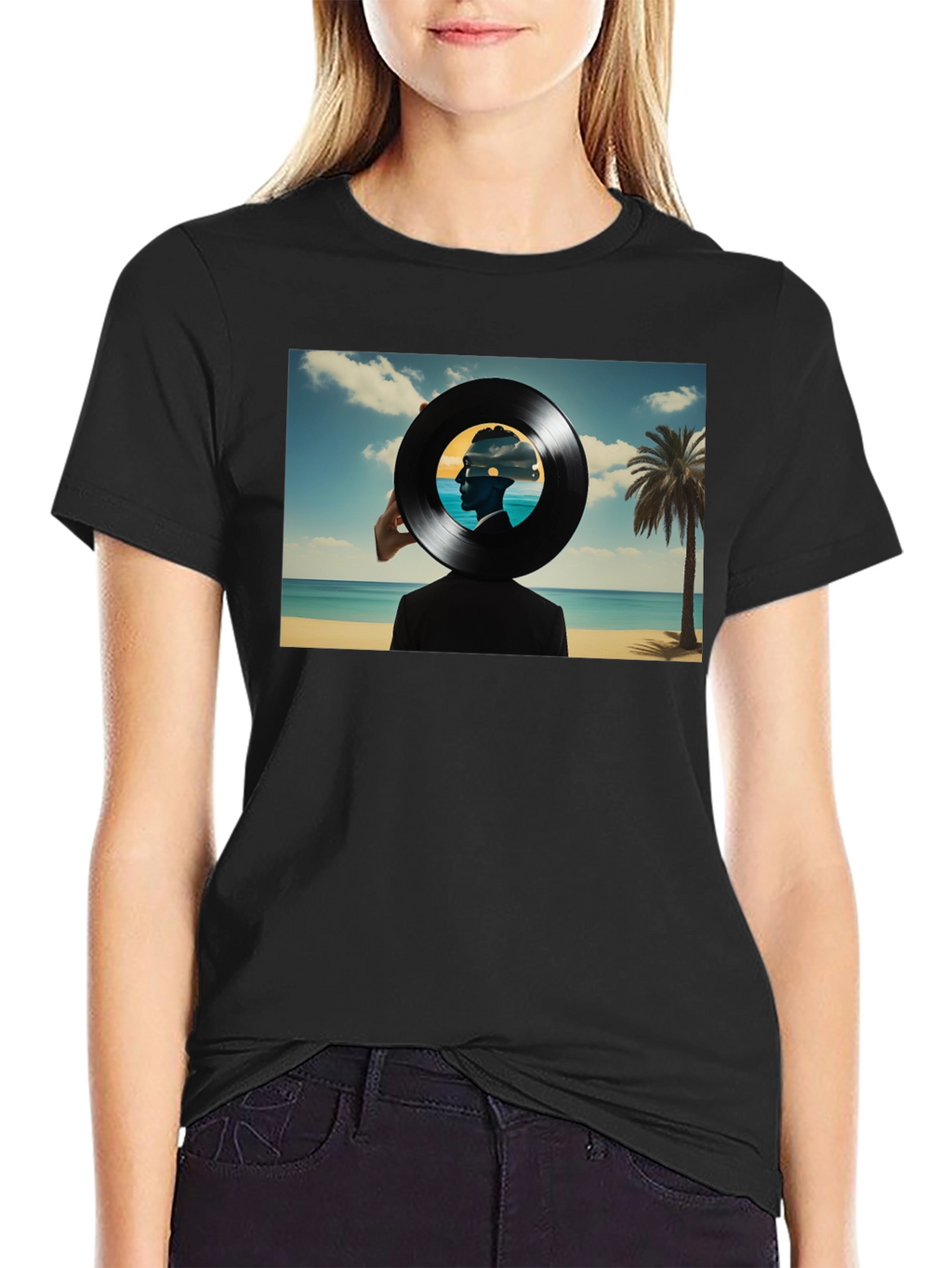 Abstract Vinyl Record Beach T-Shirt