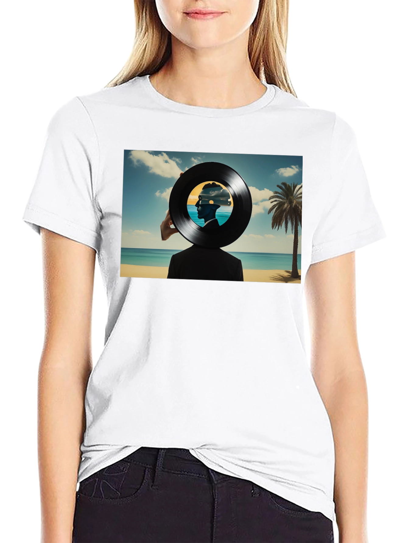 Abstract Vinyl Record Beach T-Shirt