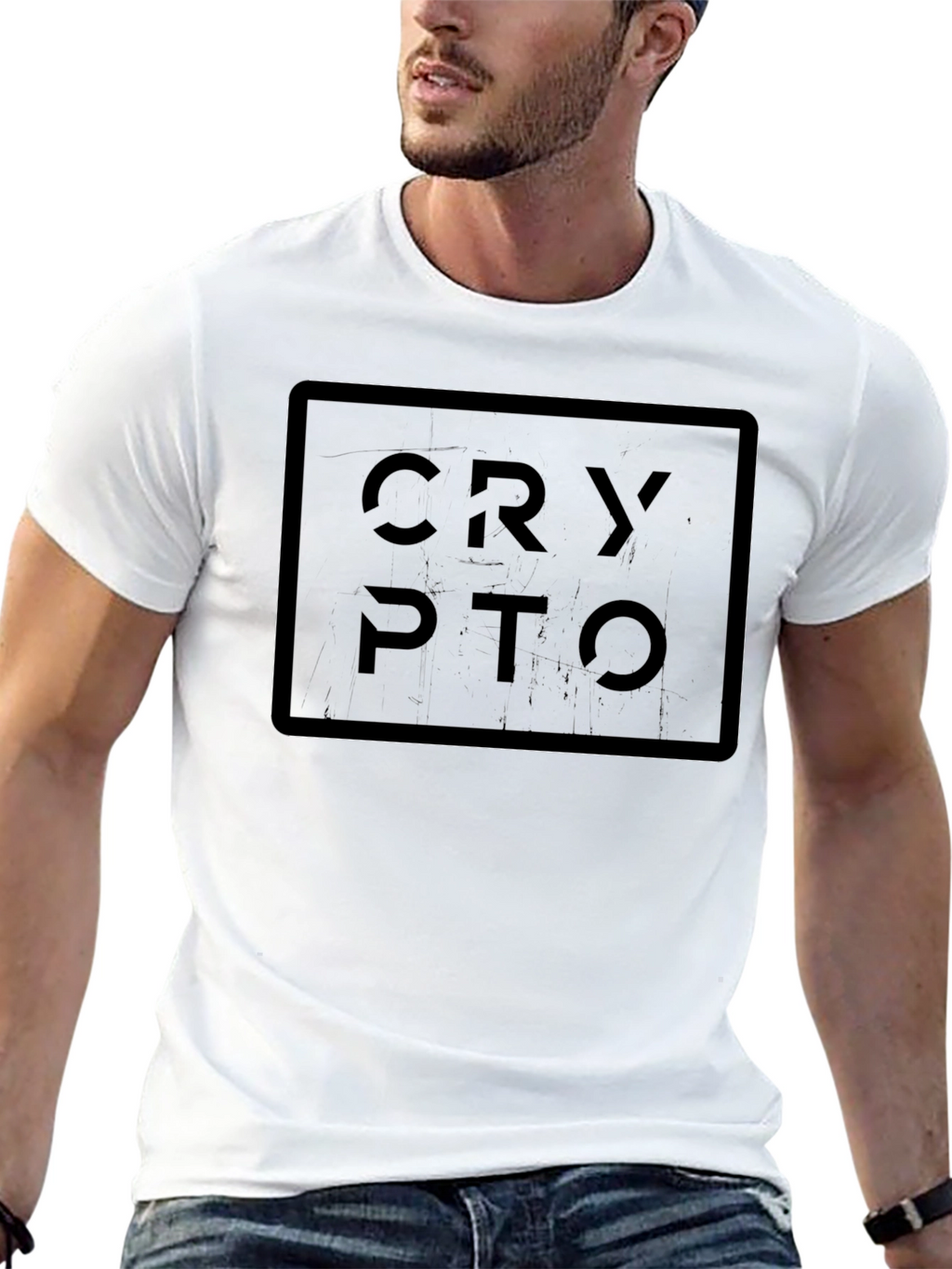Crypto Graphic T-Shirt - Dark Design Modern Fit