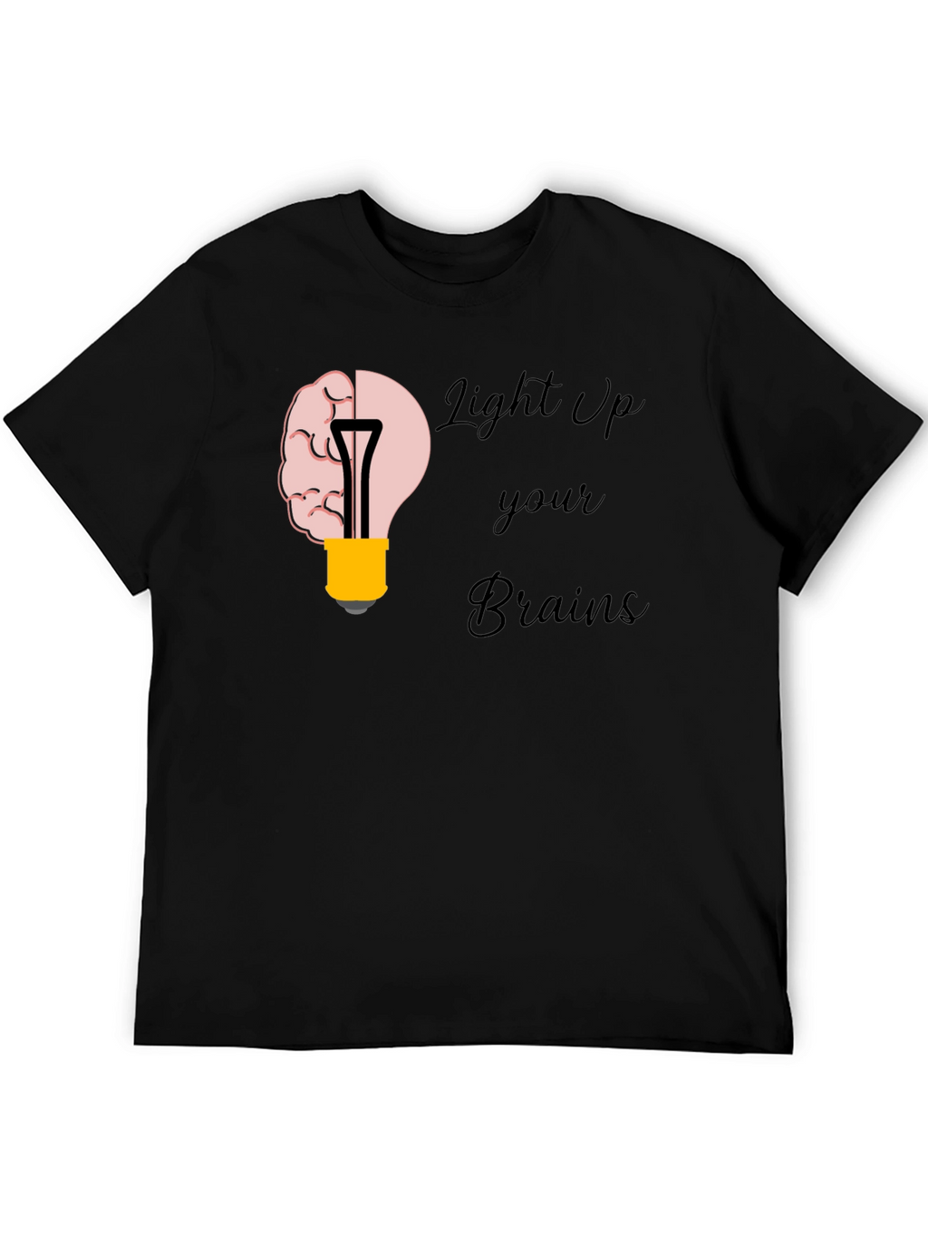 Light Up Your Brains Graphic T-Shirt - Black
