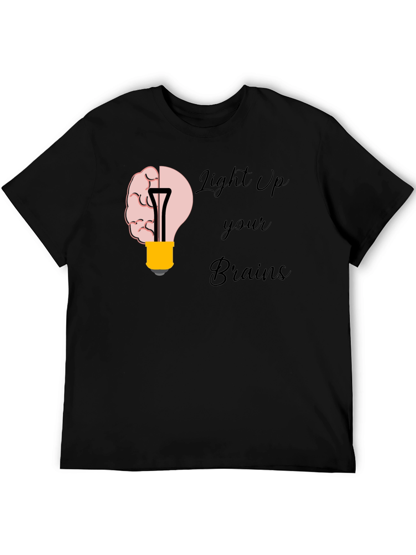 Light Up Your Brains Graphic T-Shirt - Black