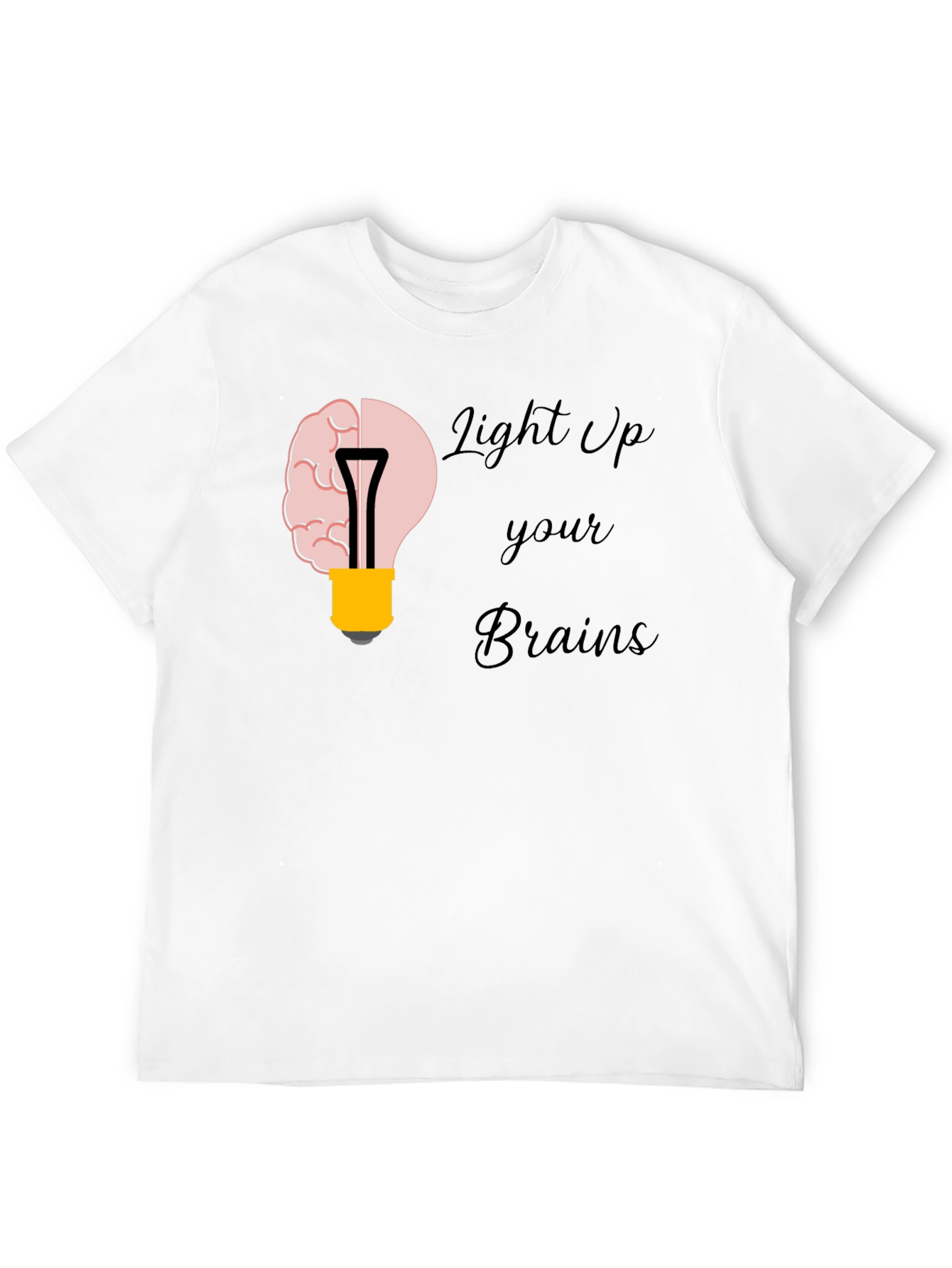 Light Up Your Brains Graphic T-Shirt - Black