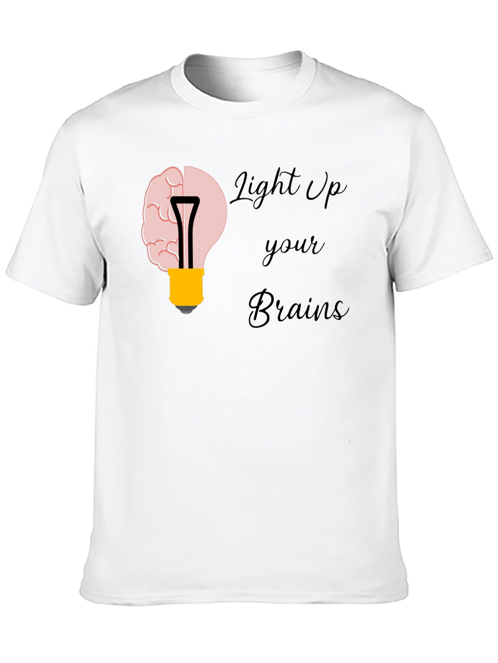 Light Up Your Brains Graphic T-Shirt - Black