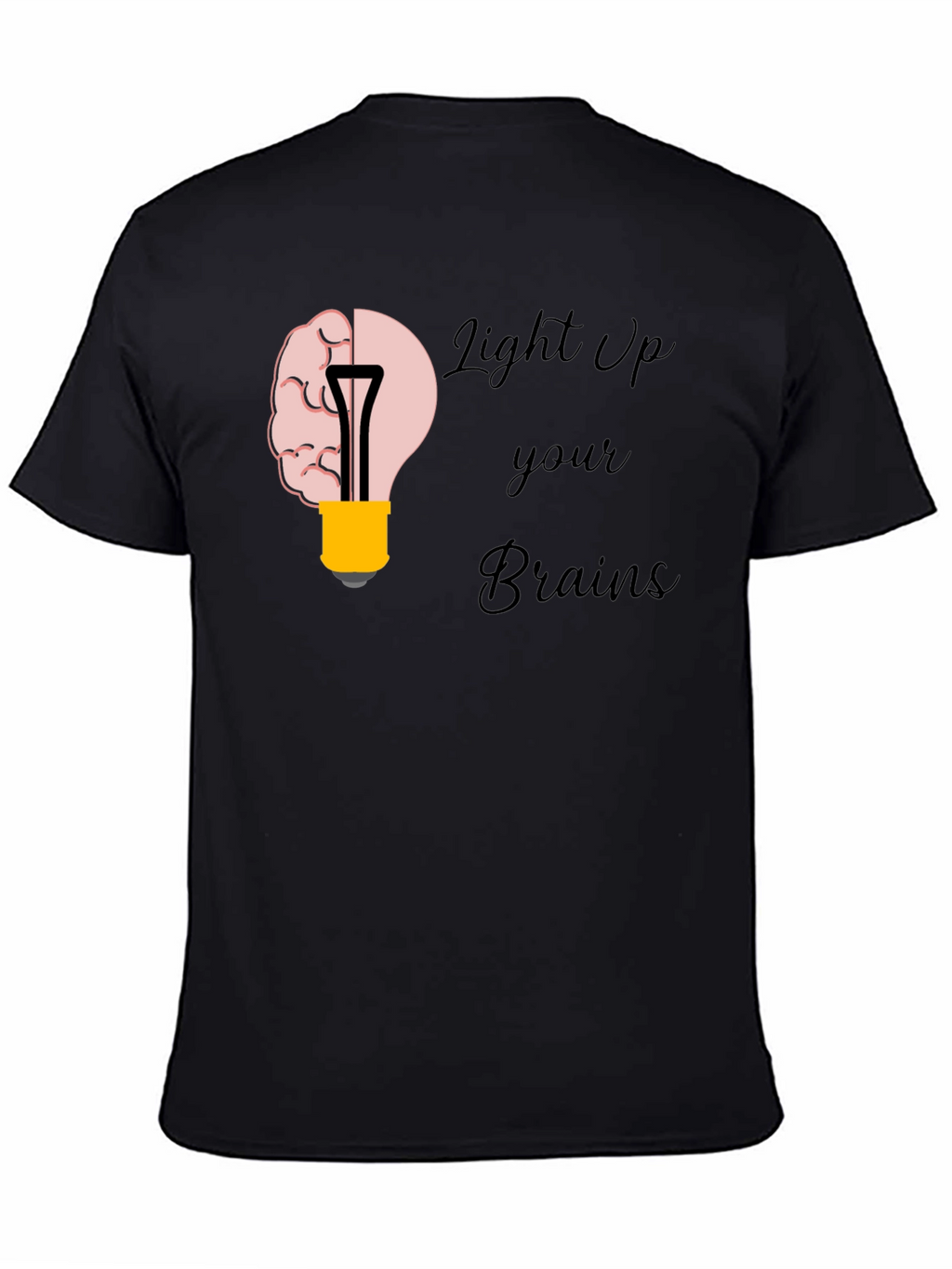 Light Up Your Brains Graphic T-Shirt - Black