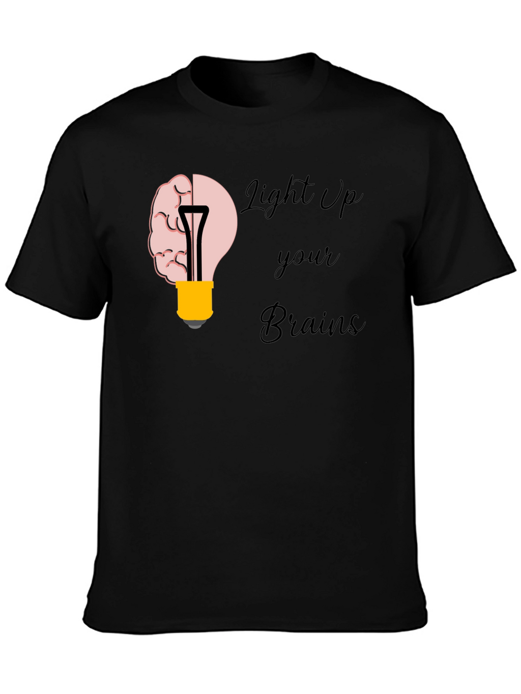 Light Up Your Brains Graphic T-Shirt - Black