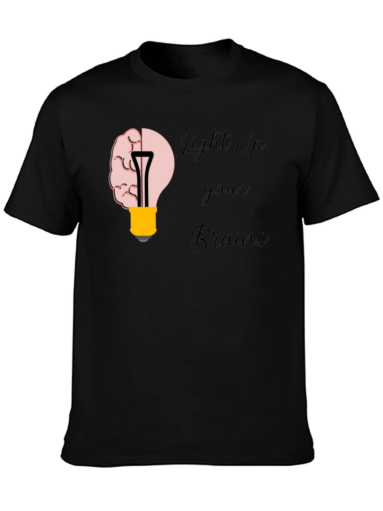Light Up Your Brains Graphic T-Shirt - Black