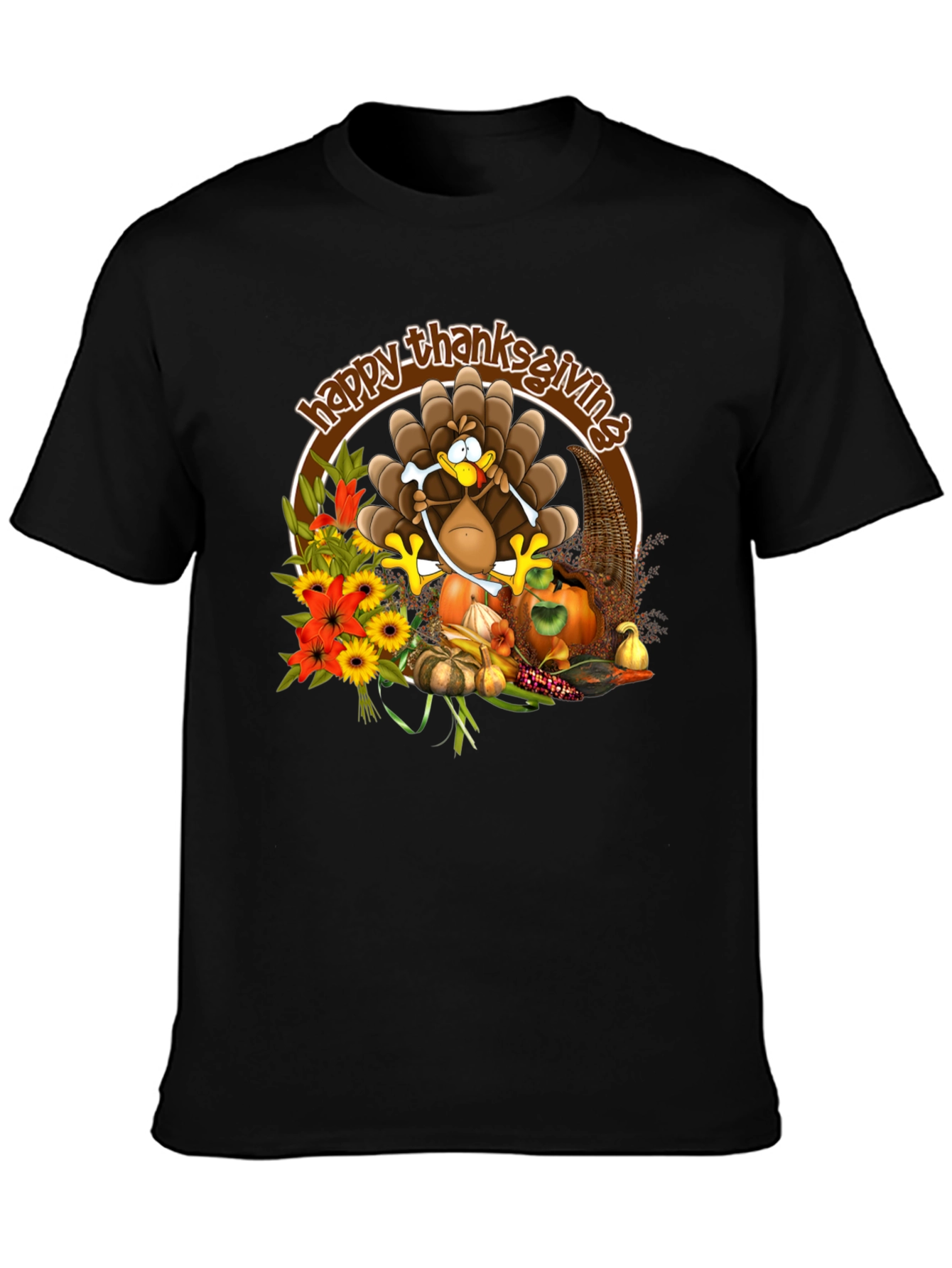 Happy Thanksgiving Turkey Graphic Tee