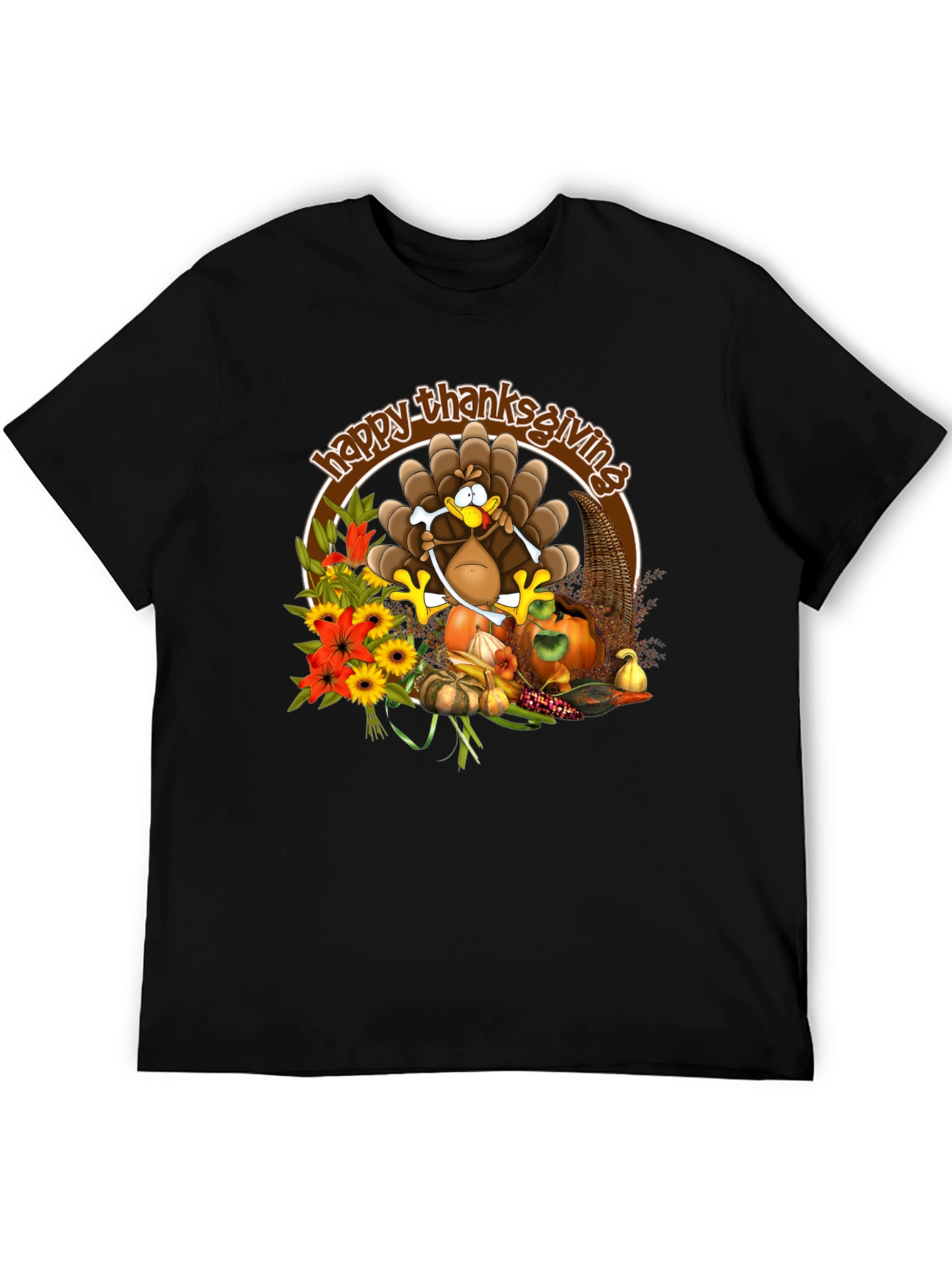Happy Thanksgiving Turkey Graphic Tee