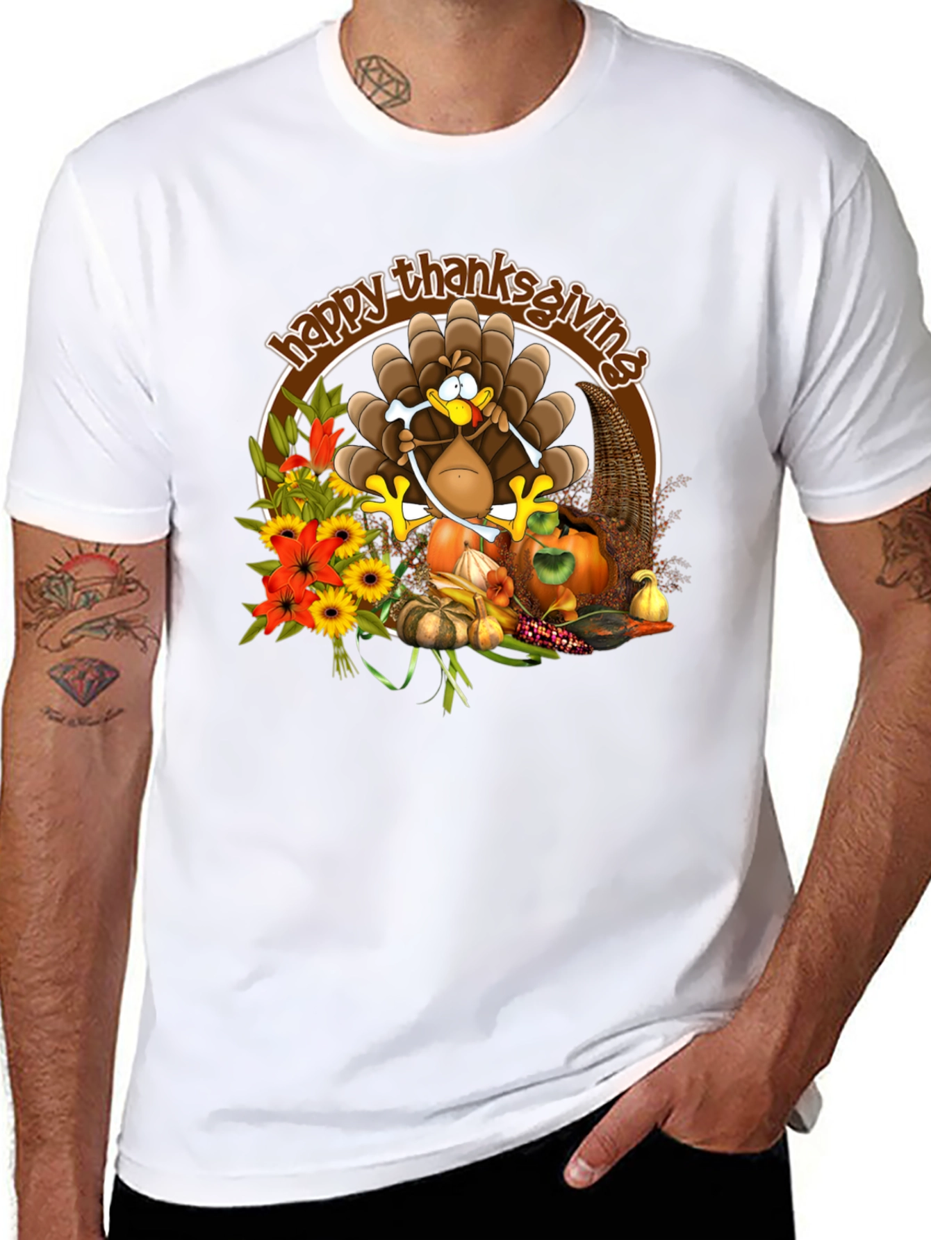 Happy Thanksgiving Turkey Graphic Tee