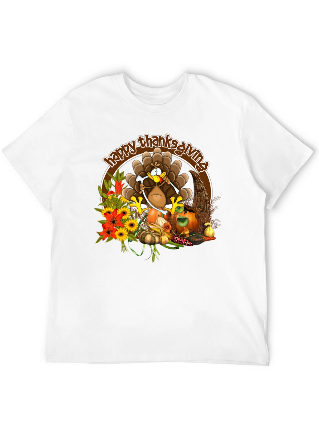 Happy Thanksgiving Turkey Graphic Tee