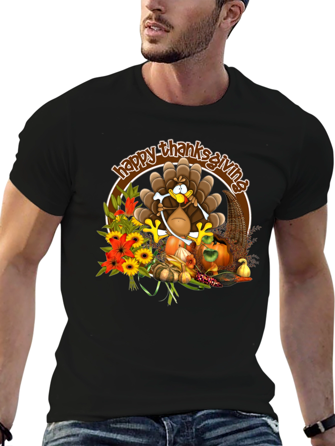 Happy Thanksgiving Turkey Graphic Tee