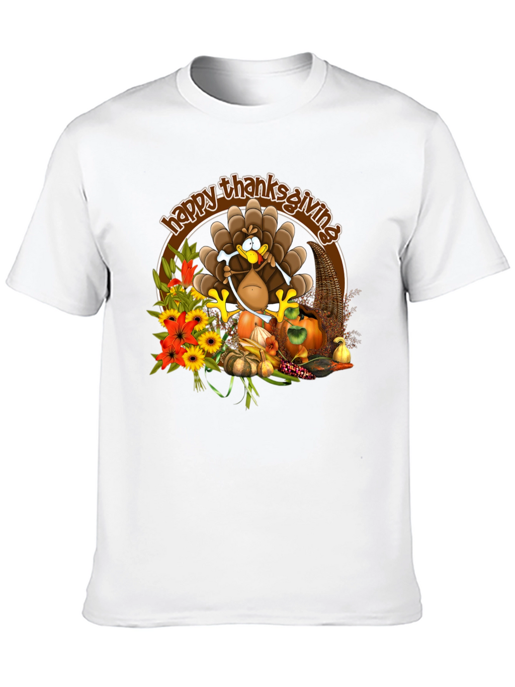Happy Thanksgiving Turkey Graphic Tee