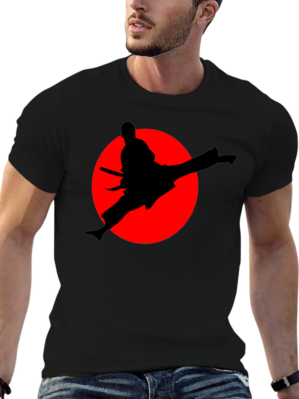 Karate Silhouette Graphic T-Shirt - Martial Arts Tee