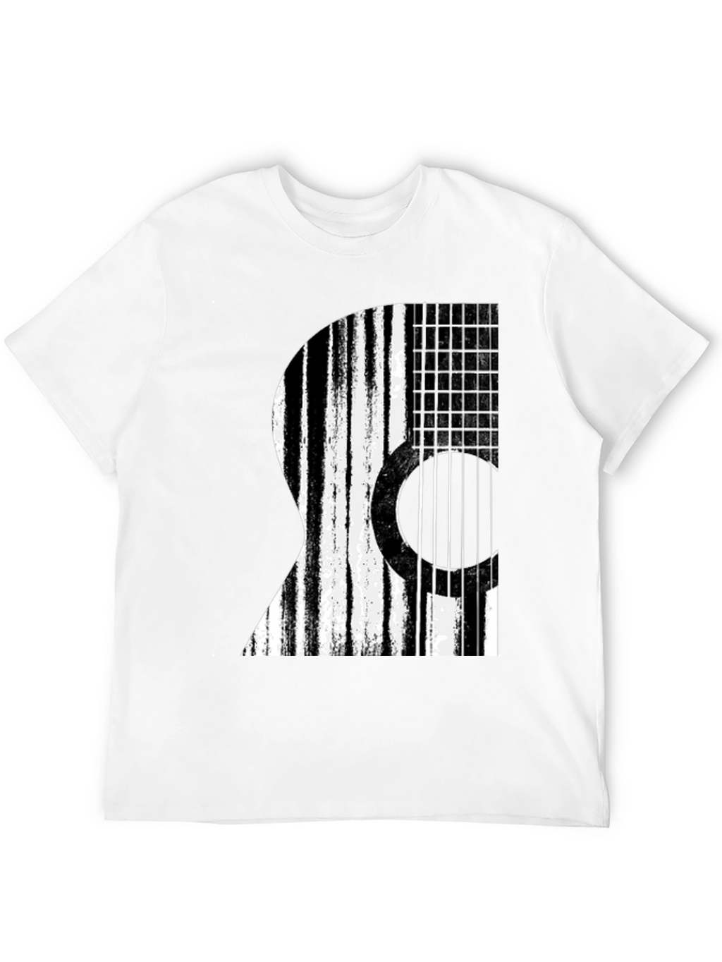 Stripped Guitar Graphic T-Shirt - Black