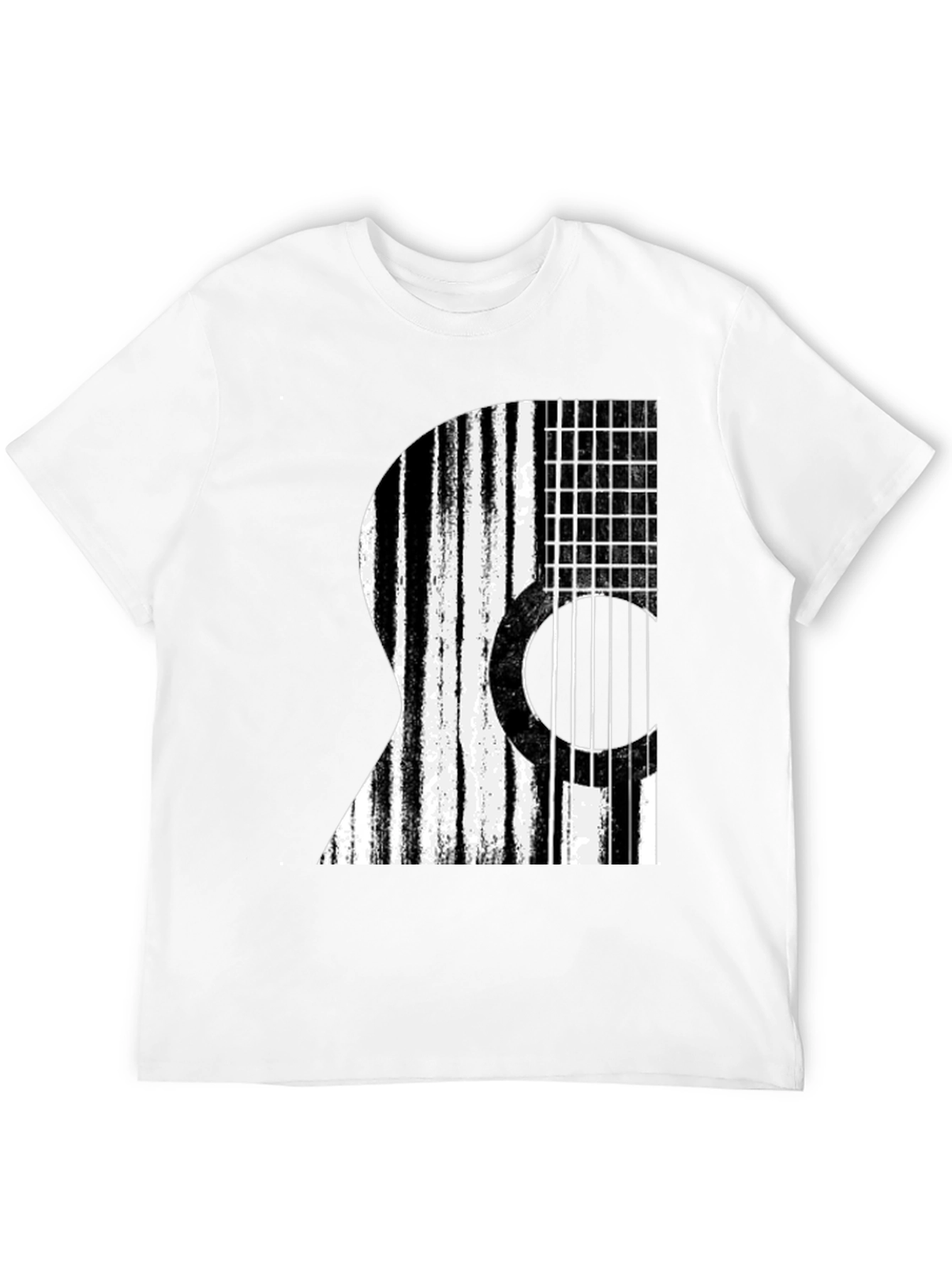 Stripped Guitar Graphic T-Shirt - Black