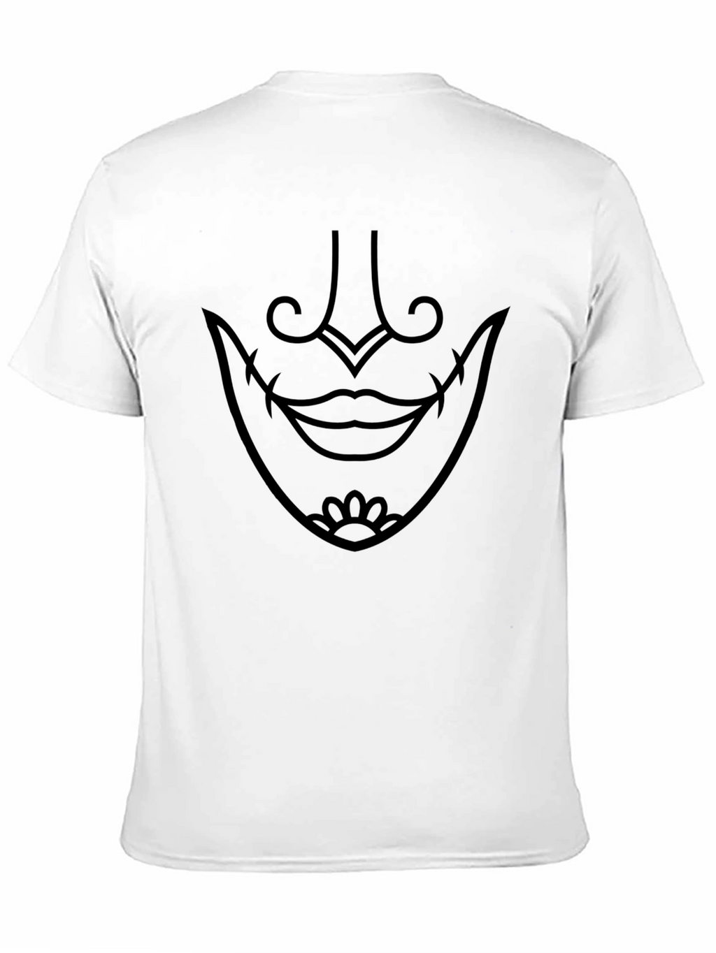 Black Graphic Tee - Samurai Mask Design