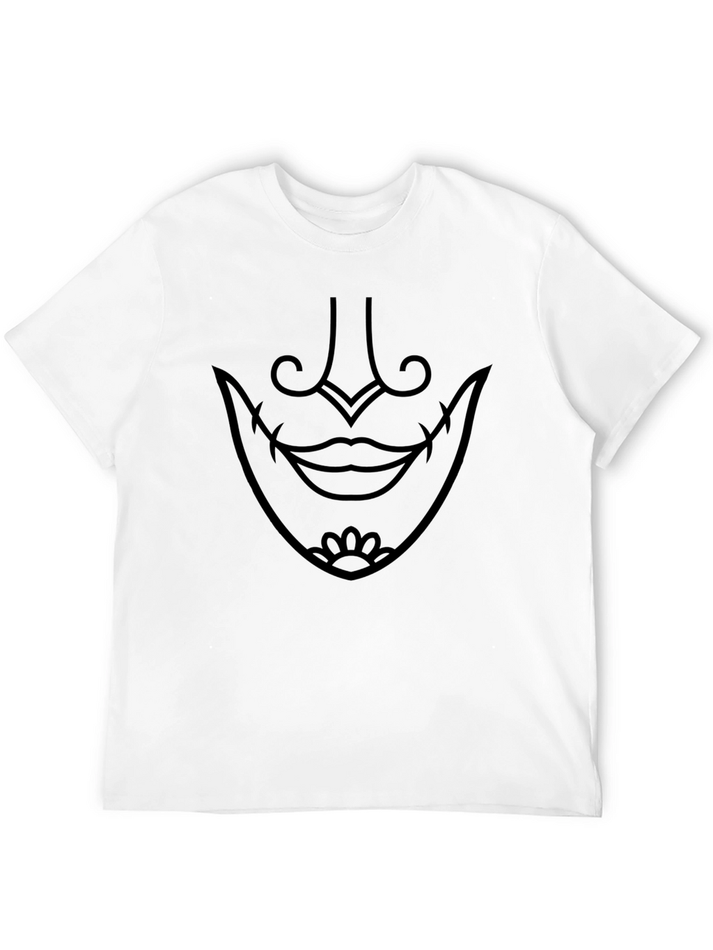 Black Graphic Tee - Samurai Mask Design