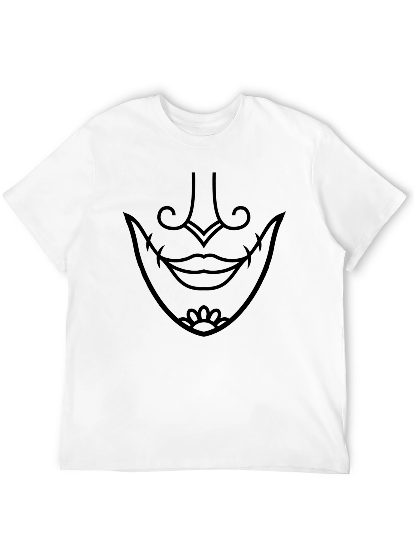 Black Graphic Tee - Samurai Mask Design