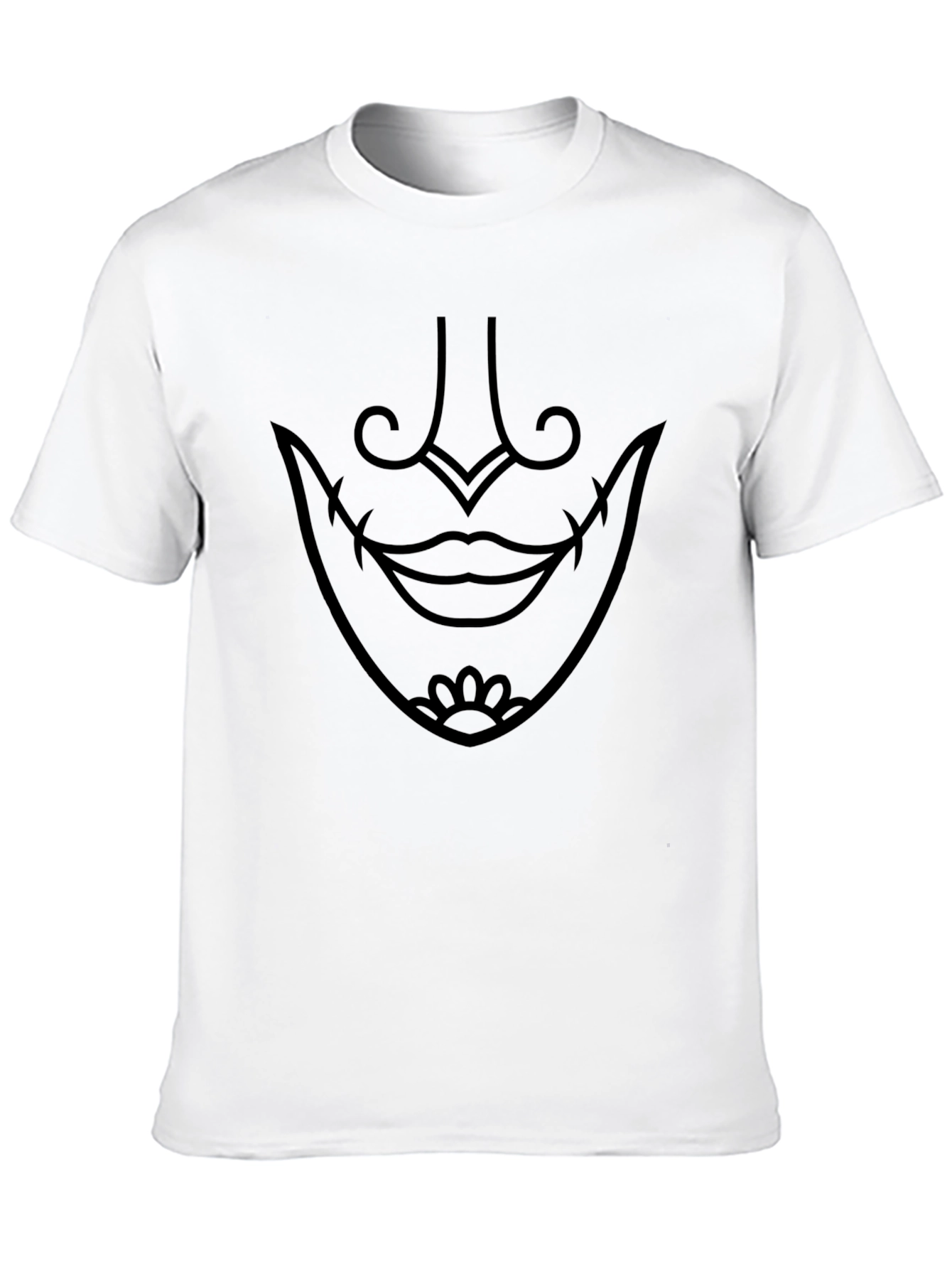 Black Graphic Tee - Samurai Mask Design