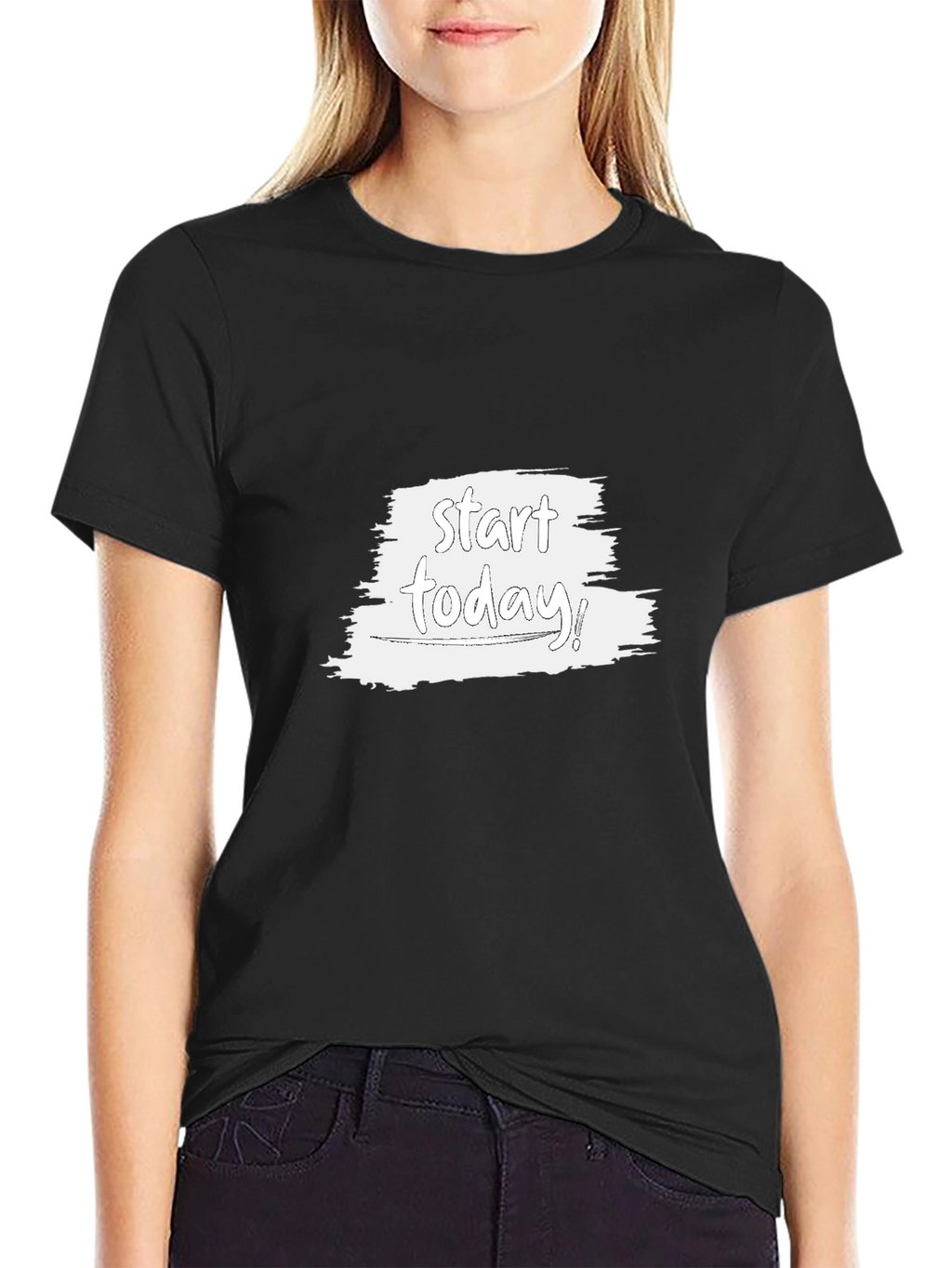 Start Today Black Tee - Inspirational Graphic T-Shirt